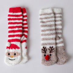 Festive Santa and Deer Socks